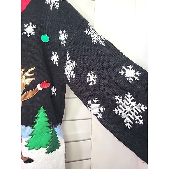 Celebrate Together Womens Sz M 3D Santa Winter Christmas Party Holiday Sweater * - Picture 5 of 10